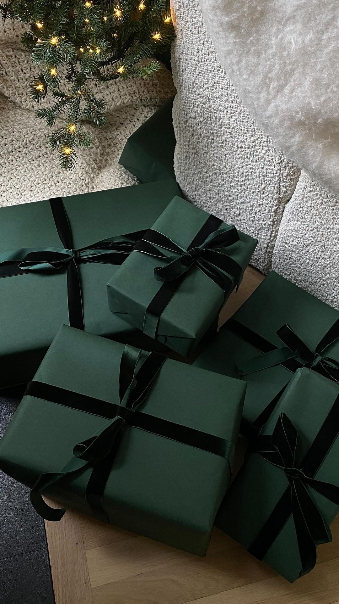 emballage cadeau vert 